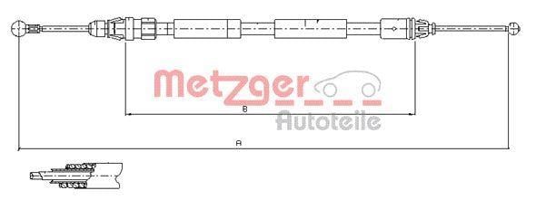 Cable de freno de mano METZGER ref. 11.6807