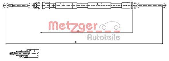 Cable de freno de mano METZGER ref. 11.6808
