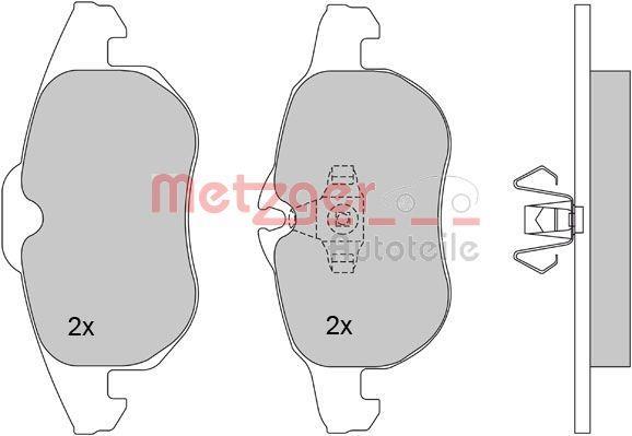 Jeu de 4 plaquettes de frein METZGER ref. 1170100