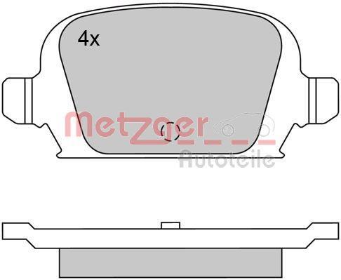 Jeu de 4 plaquettes de frein METZGER ref. 1170324