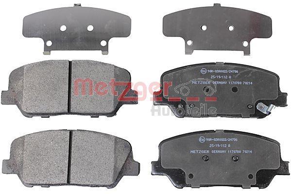 Jeu de 4 plaquettes de frein METZGER ref. 1170780