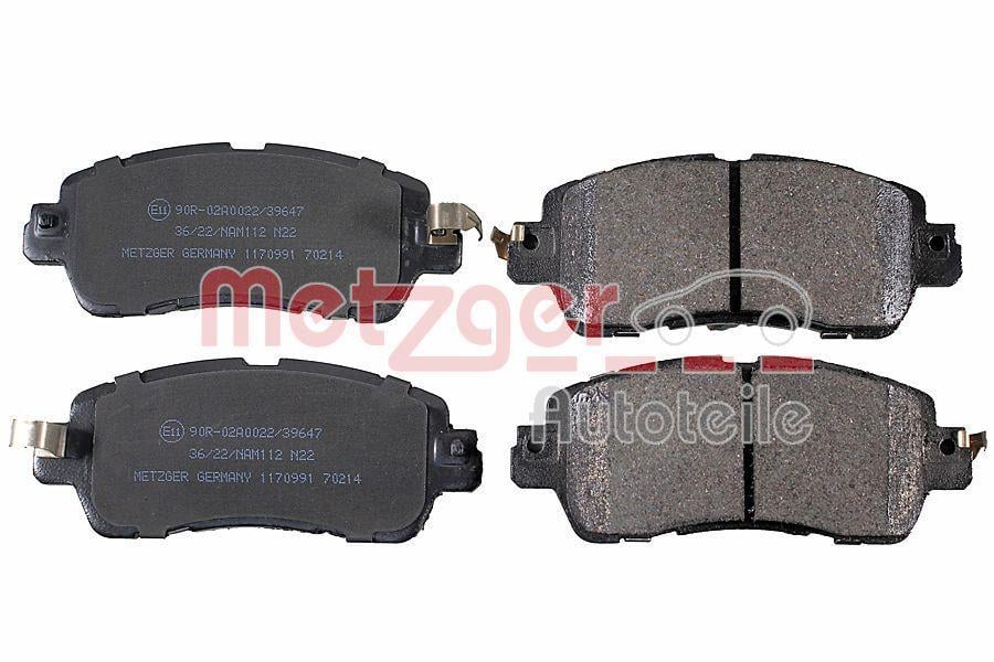 Jeu de 4 plaquettes de frein METZGER ref. 1170991