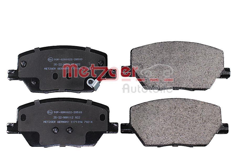 Jeu de 4 plaquettes de frein METZGER ref. 1171004