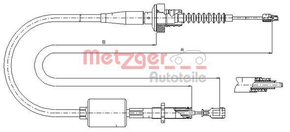 Câble d'embrayage METZGER ref. 18.2522