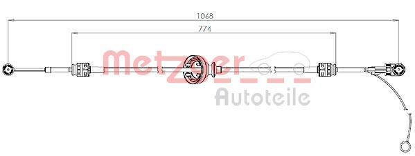 Cable para caja de cambios manual METZGER ref. 3150301