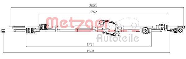 Cabo de caixa de velocidades METZGER ref. 3150305