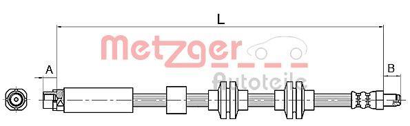 Flexible de frein (Durite de frein) METZGER ref. 4110143