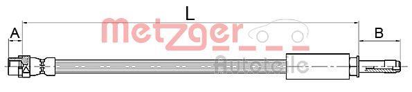 Flexible de frein (Durite de frein) METZGER 4110145