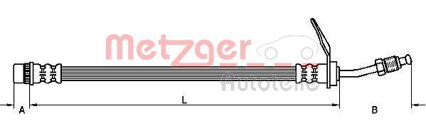 Flexible de frein (Durite de frein) METZGER ref. 4110211