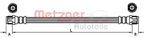 Flexible de frein (Durite de frein) METZGER ref. 4110224