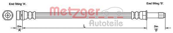 Flexible de frein (Durite de frein) METZGER ref. 4110231