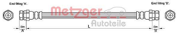 Flexible de frein (Durite de frein) METZGER 4110244