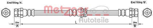 Flexible de frein (Durite de frein) METZGER 4110248