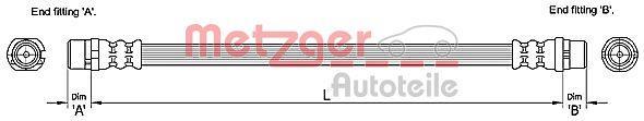 Flexible de frein (Durite de frein) METZGER ref. 4110251