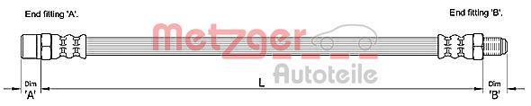 Flexible de frein (Durite de frein) METZGER ref. 4110257