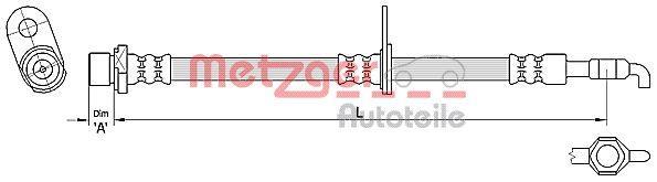 Flexible de frein (Durite de frein) METZGER ref. 4110285