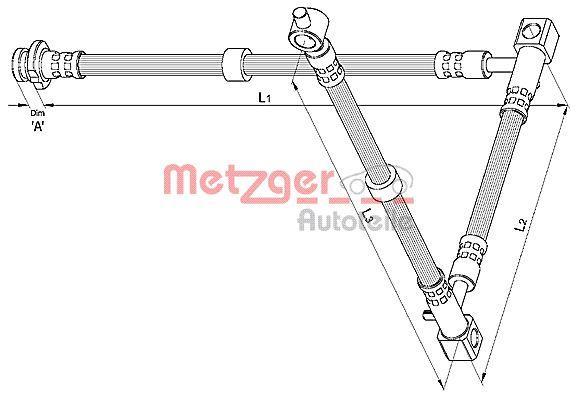 Flexible de frein (Durite de frein) METZGER ref. 4110394