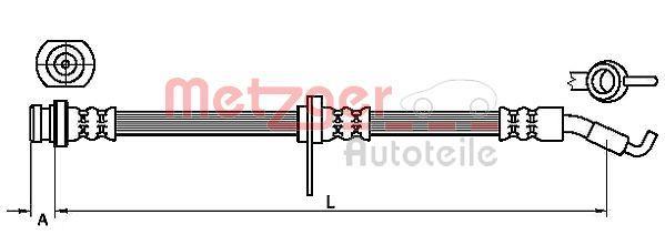 Flexible de frein (Durite de frein) METZGER ref. 4110468