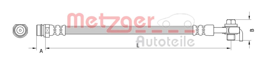 Flexible de frein (Durite de frein) METZGER ref. 4110799