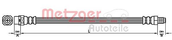 Flexible de frein (Durite de frein) METZGER ref. 4111094