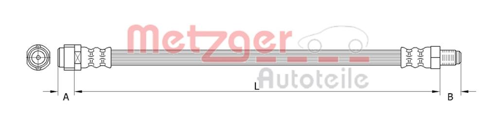 Flexible de frein (Durite de frein) METZGER 4111367