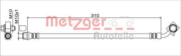 Flexible de frein (Durite de frein) METZGER ref. 4111551