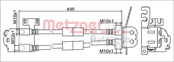Flexible de frein (Durite de frein) METZGER 4111812