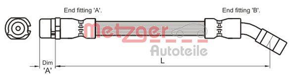 Flexible de frein (Durite de frein) METZGER ref. 4112834