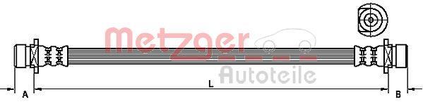 Flexible de frein (Durite de frein) METZGER 4115162