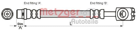 Flexible de frein (Durite de frein) METZGER 4116214