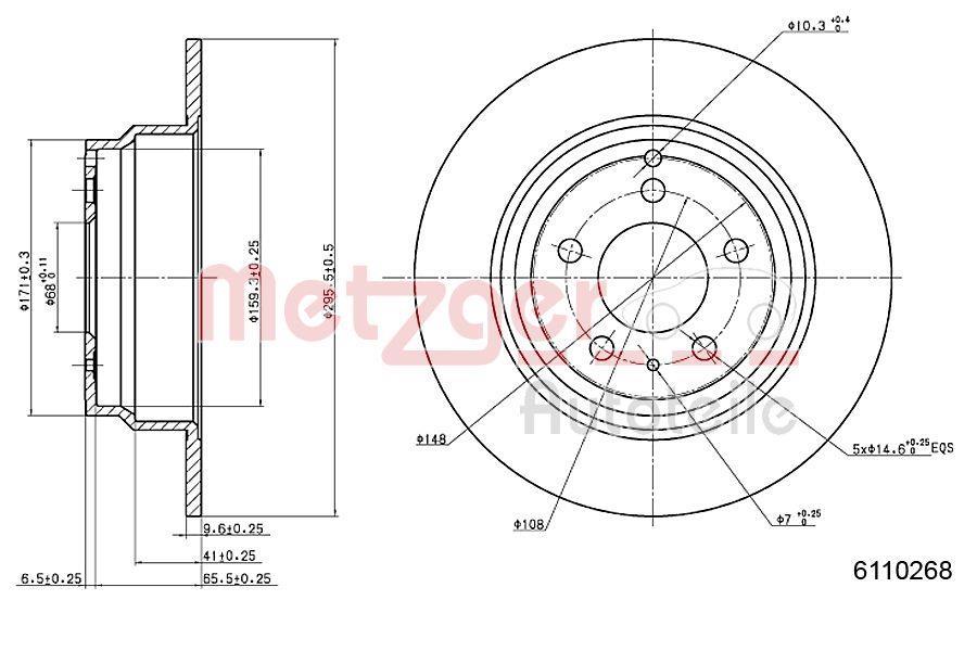 Disques de frein METZGER ref. 6110268