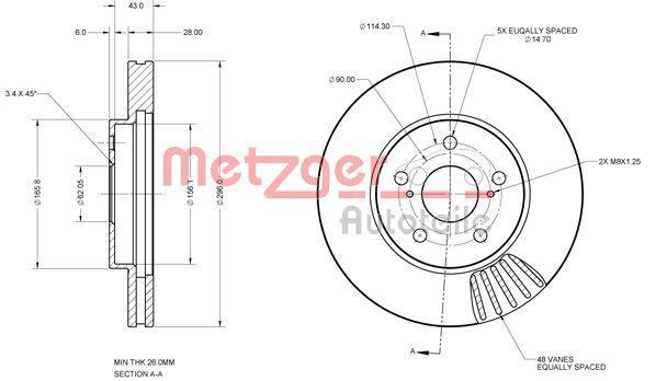 Disques de frein METZGER ref. 6110623