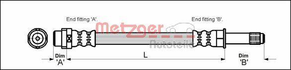 Flexible de frein (Durite de frein) METZGER ref. 4110331