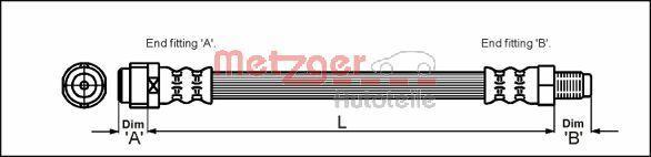 Flexible de frein (Durite de frein) METZGER ref. 4110581