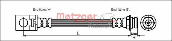 Flexible de frein (Durite de frein) METZGER ref. 4113524