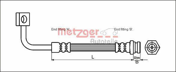 Flexible de frein (Durite de frein) METZGER ref. 4111020