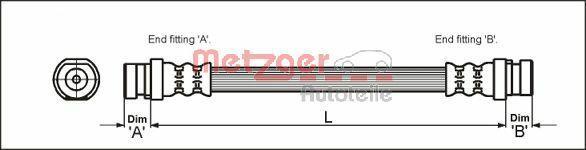Flexible de frein (Durite de frein) METZGER ref. 4111168