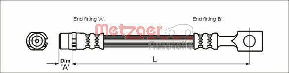 Flexível de travão METZGER ref. 4112818