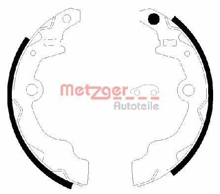 Jeu de 4 mâchoires de frein (Garniture de frein à tambour) METZGER ref. MG 943
