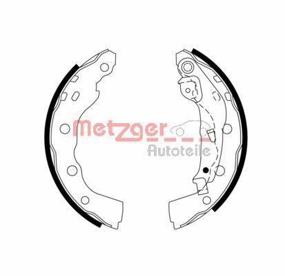 Jeu de 4 mâchoires de frein (Garniture de frein à tambour) METZGER ref. MG 973