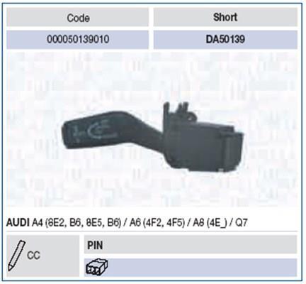 Commodo, colonne de direction MAGNETI MARELLI ref. 000050139010