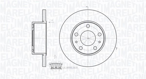 Discos de travão MAGNETI MARELLI ref. 361302040255