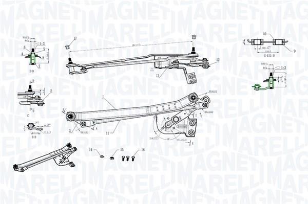 Tringlerie d'essuie-glace MAGNETI MARELLI ref. 085570166010