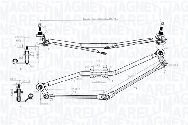 Tringlerie d'essuie-glace MAGNETI MARELLI ref. 085570170010