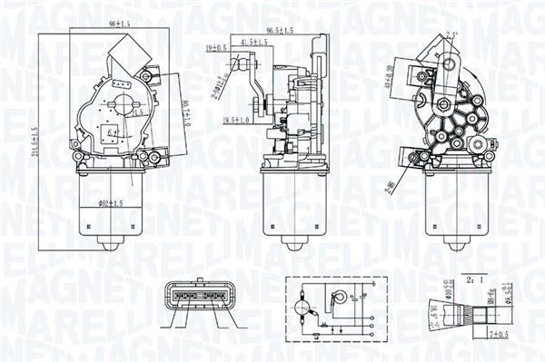 Motor de limpa-vidros MAGNETI MARELLI ref. 064300410010