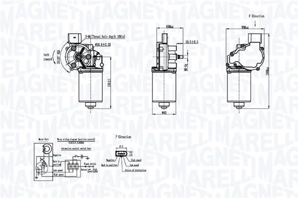 Moteur d'essuie-glace MAGNETI MARELLI ref. 064046206010