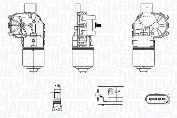 Moteur d'essuie-glace MAGNETI MARELLI ref. 064350006010