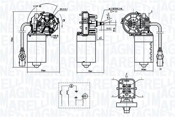 Motor del limpiaparabrisas MAGNETI MARELLI ref. 064370000010
