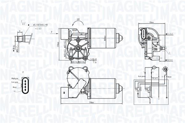 Motor del limpiaparabrisas MAGNETI MARELLI ref. 064370300010