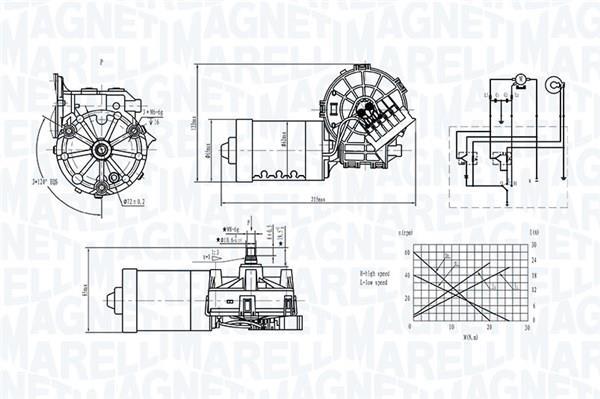 Moteur d'essuie-glace MAGNETI MARELLI ref. 064370400010